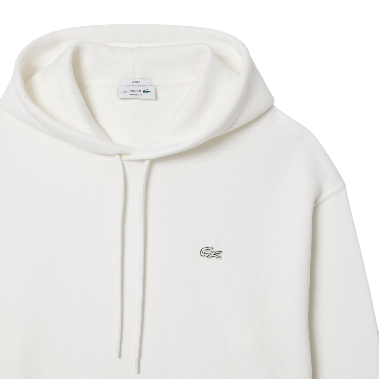 Lacoste felpa con cappuccio in cotone bianco SH7741 70V LACOSTE