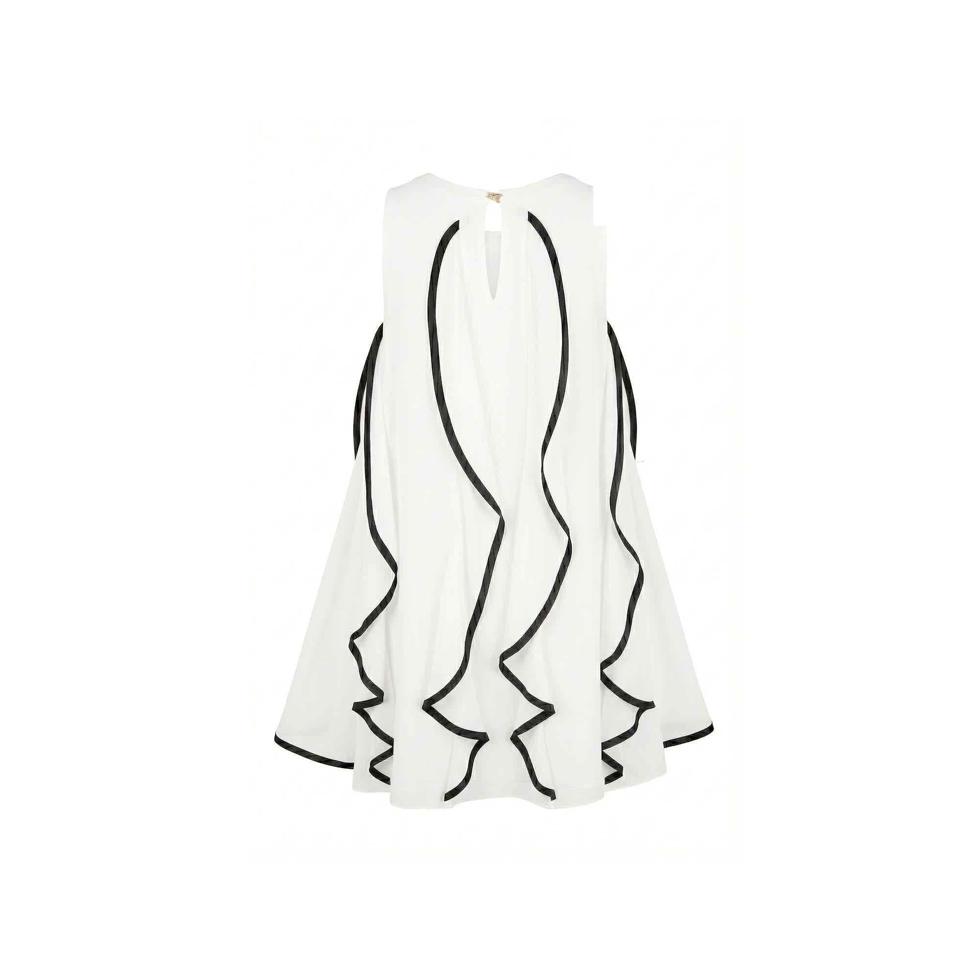 Patrizia Pepe abito bambina in georgette con rouches bianco latte 7A0612-A643 F2NS PATRIZIA PEPE