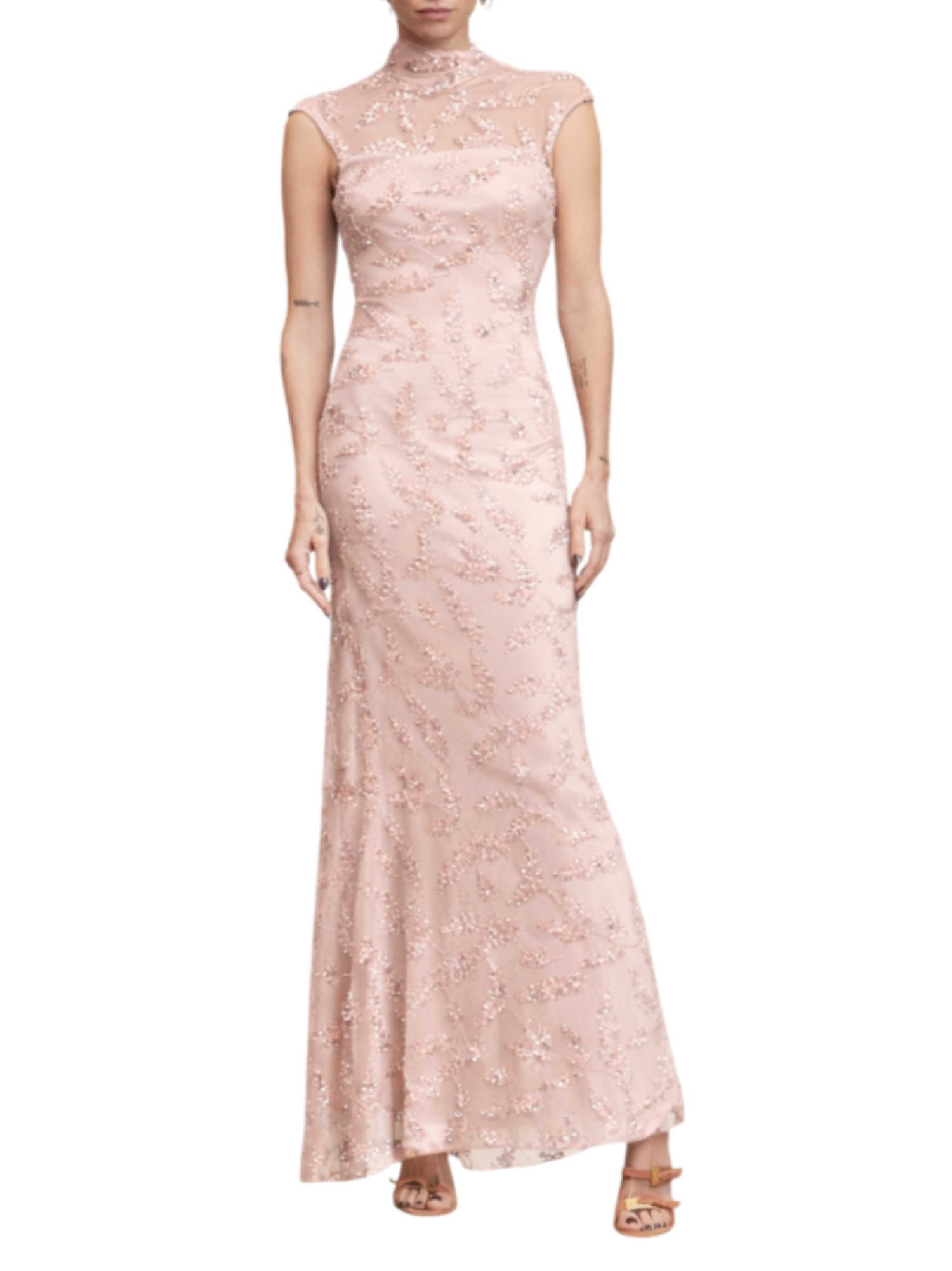 Aniye By abito lungo Uma con paillettes rosa 185247 02479 ANIYE BY