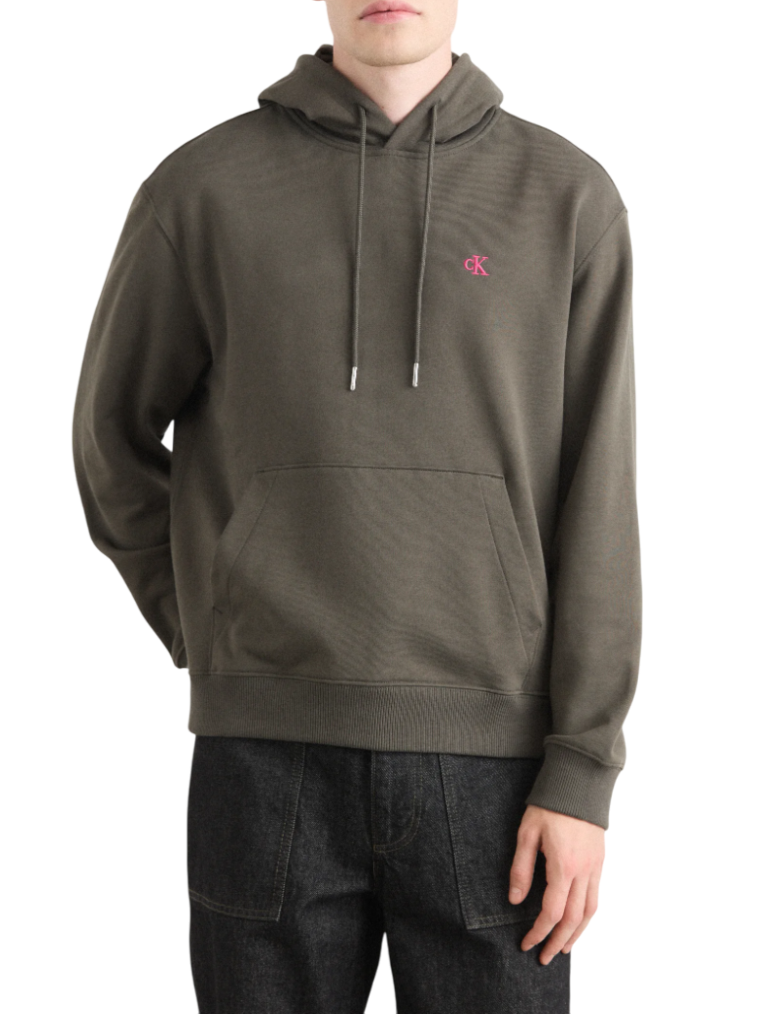 Calvin Klein Jeans felpa con cappuccio uomo tortora LV04RC278G PAR Calvin Klein Jeans