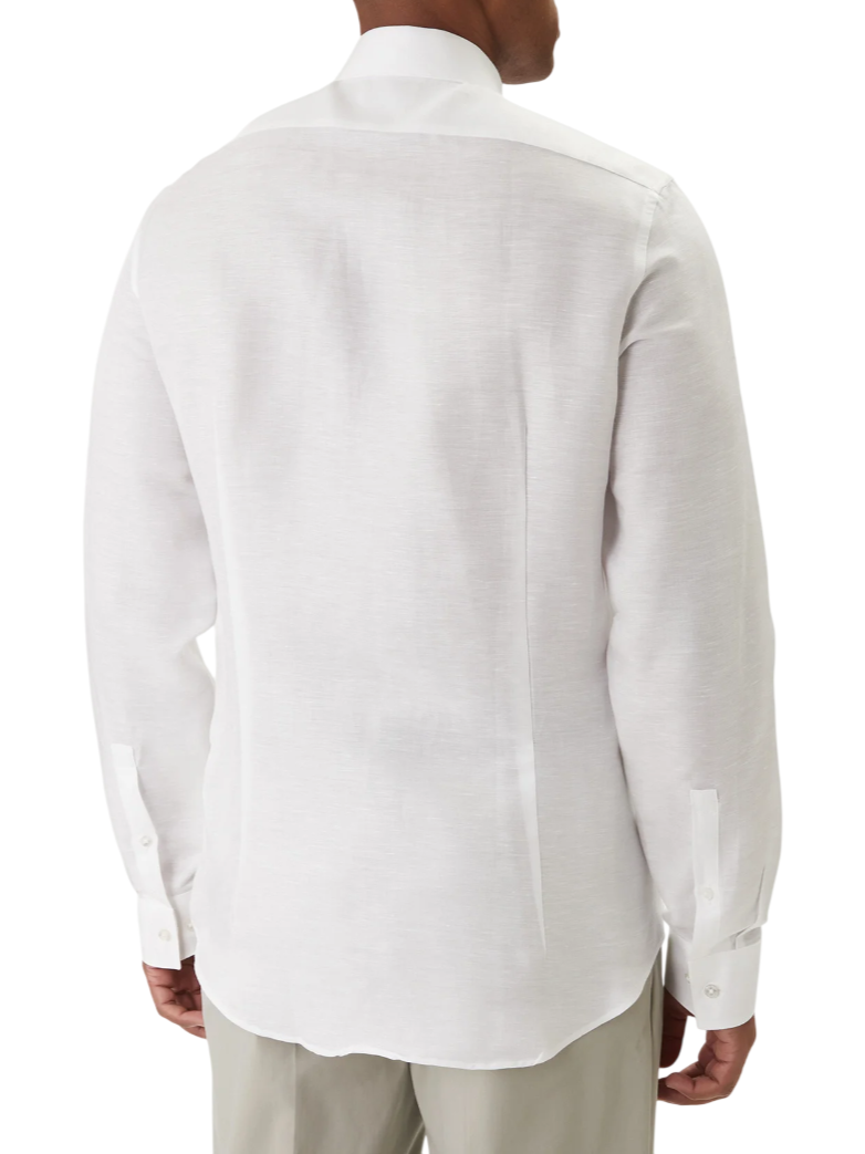 Calvin Klein camicia uomo misto lino slim fit bianco LV019EU121 7K2 Calvin Klein