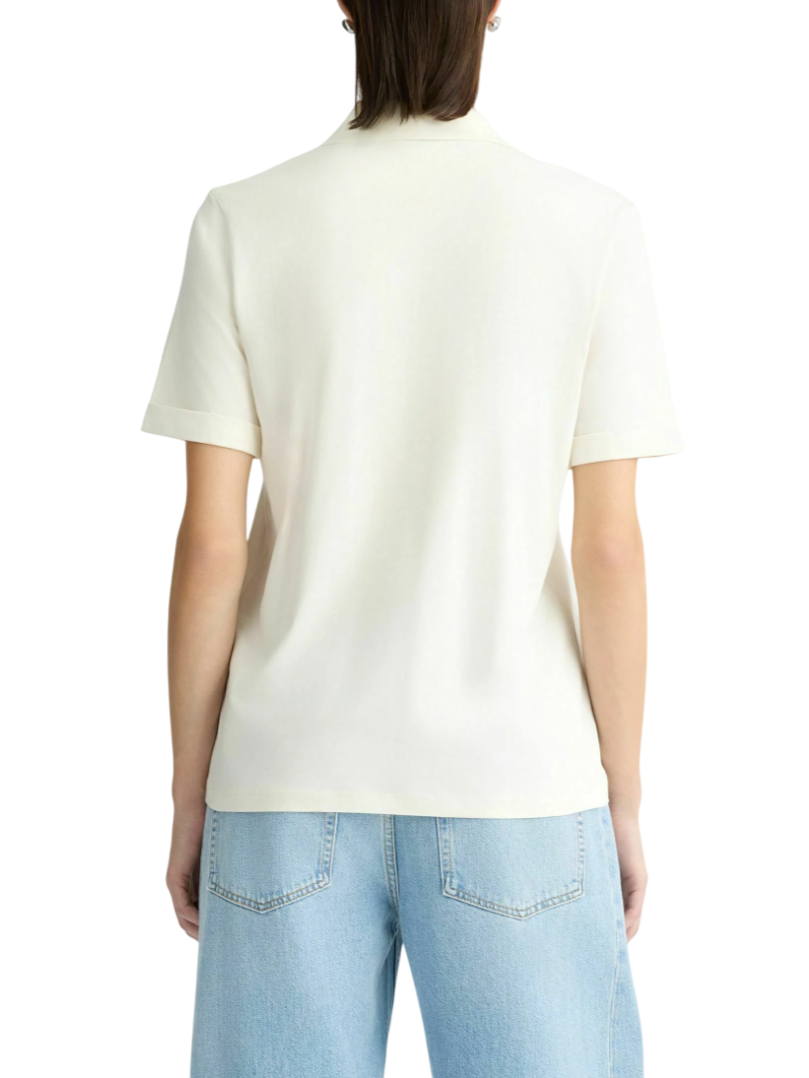 Liu Jo polo maniche corte in cotone con borchie bianco latte TA5187J6308 M9118 LIU JO