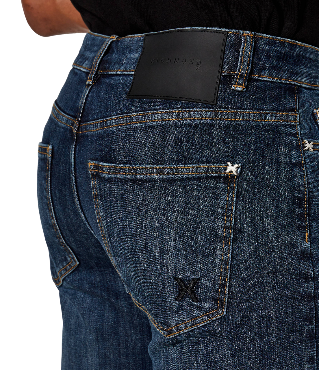 John Richmond jeans Zoglami slim fit in denim stretch lavaggio blu scuro UMA24077JE DENIM BLUE DARK John RICHMOND