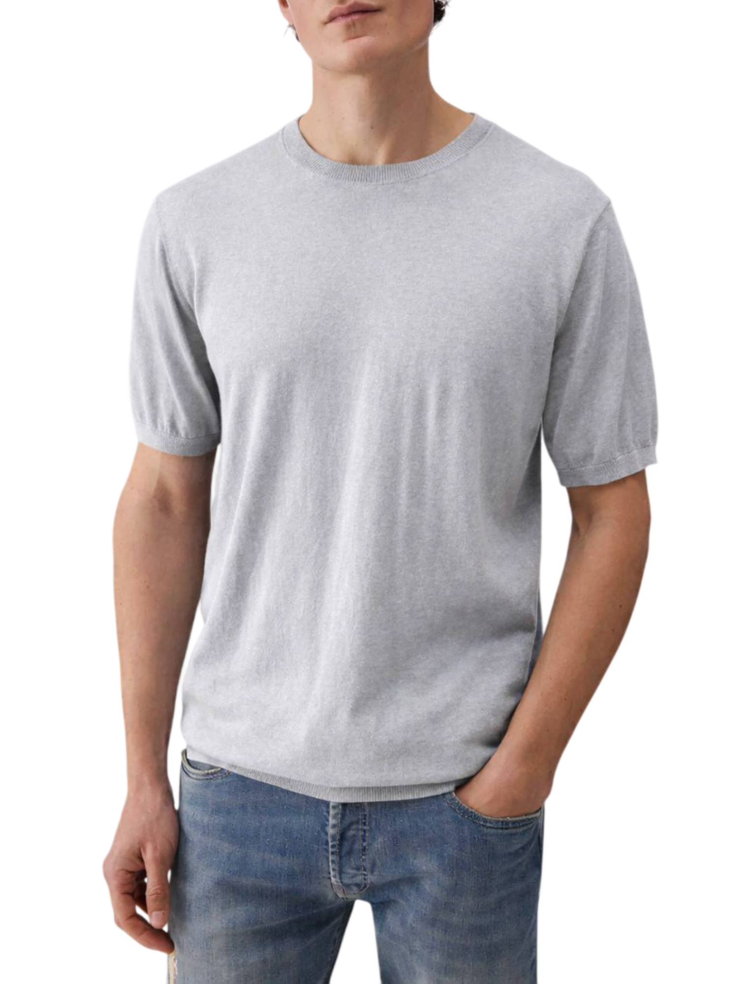 Liu Jo maglia manica corta uomo misto seta grigio QA6072MA19R 44201 LIU JO