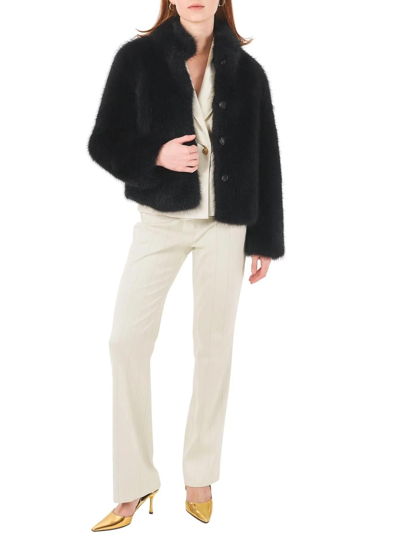 Yes Zee pelliccia ecologica donna nero G004-KO00 0801 YES-ZEE