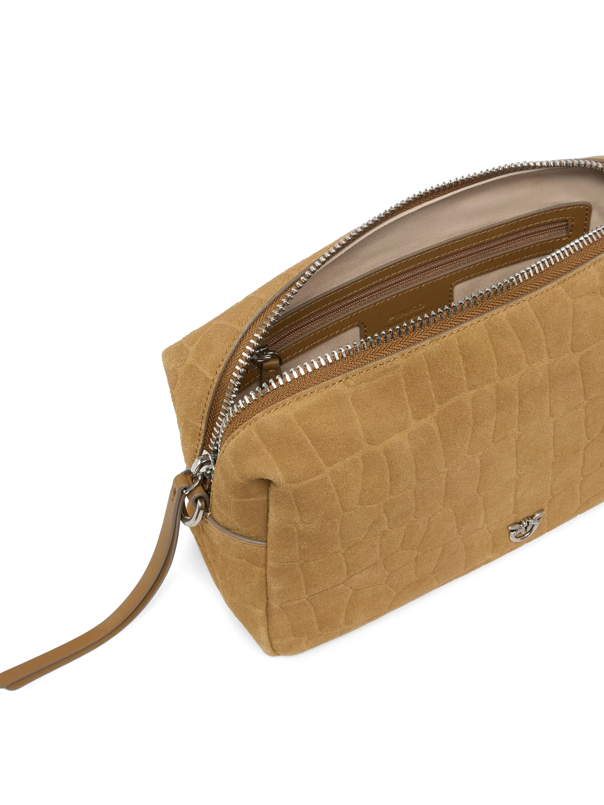 Pinko borsa bauletto Trittico in nabuk effetto coccodrillo beige 106761-A2YW L22O PINKO
