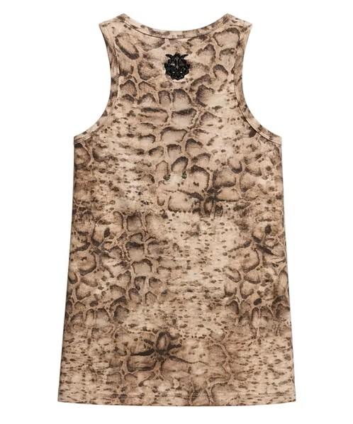 Pinko canotta Belfiore in fantasia pitonata beige nero 106919-A3DP CZ9 PINKO