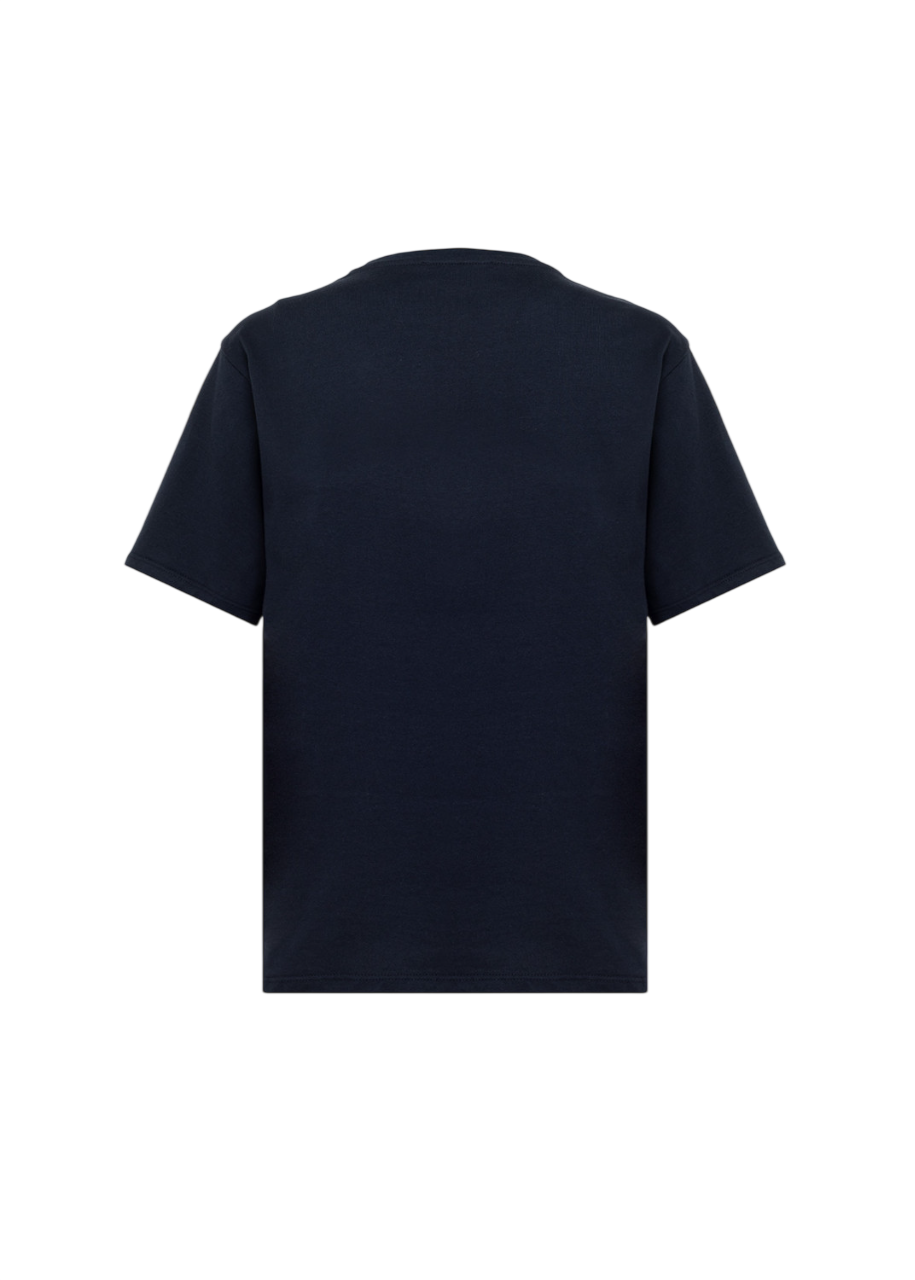 Blugirl T-shirt manica corta donna logo strass blu RA6043J3841 93713 BLUGIRL