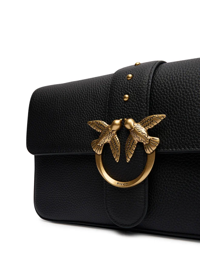 Pinko borsa Love Bag One Classic Slouchy nero oro 104524-A0QO Z99Q PINKO