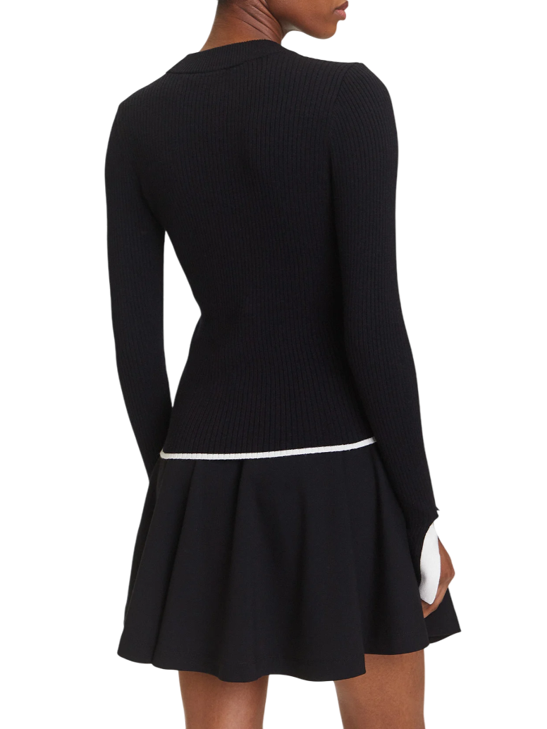 Karl Lagerfeld Jeans maglia a costine con logo nero A3W18006 999 KARL LAGERFELD