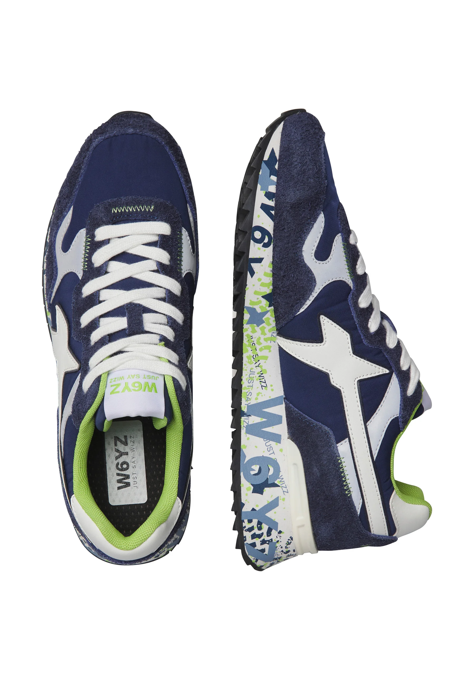 W6yz sneakers uomo Yak in suede e tessuto blu 201518547 1C19 W6YZ