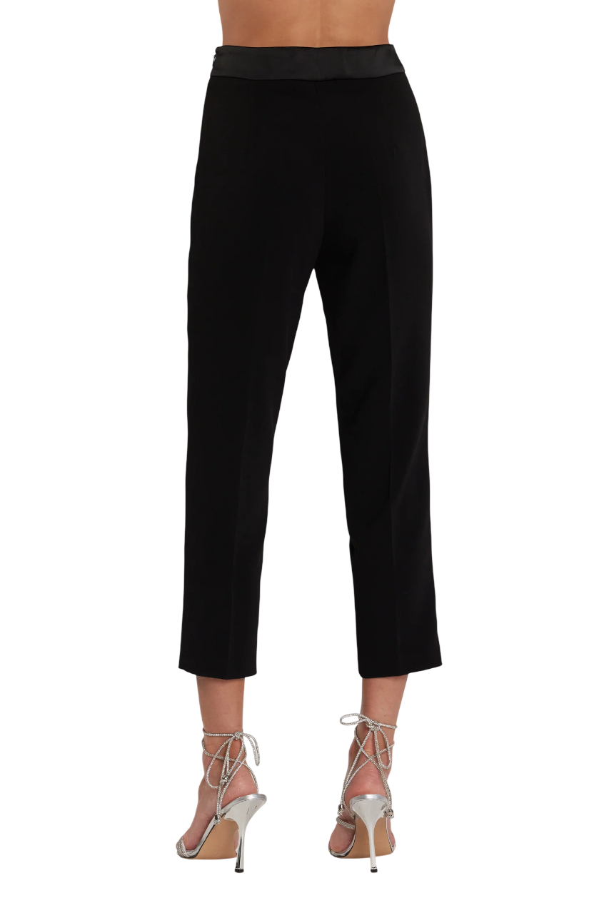 Relish pantaloni slim Nantes con banda satin nero NANTES-C 1199 RELISH
