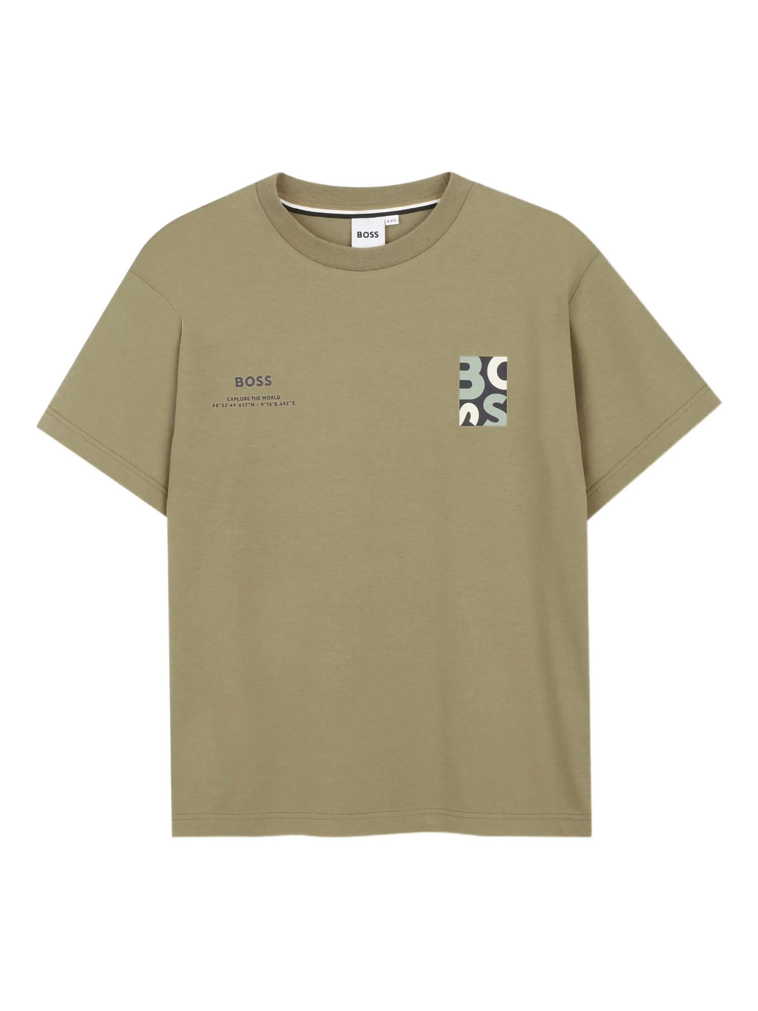Boss T-shirt bambino in cotone con logo beige J52974 BEIGE SCURO BOSS