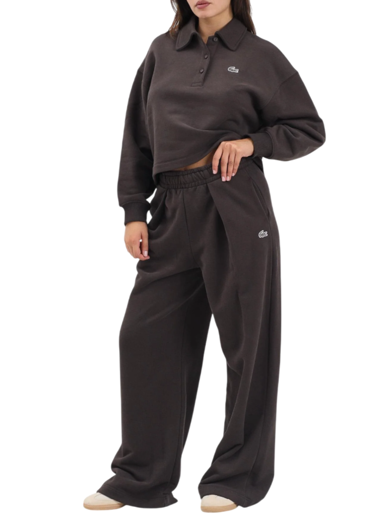 Lacoste pantaloni in felpa wide leg marrone XF5248 SKB LACOSTE