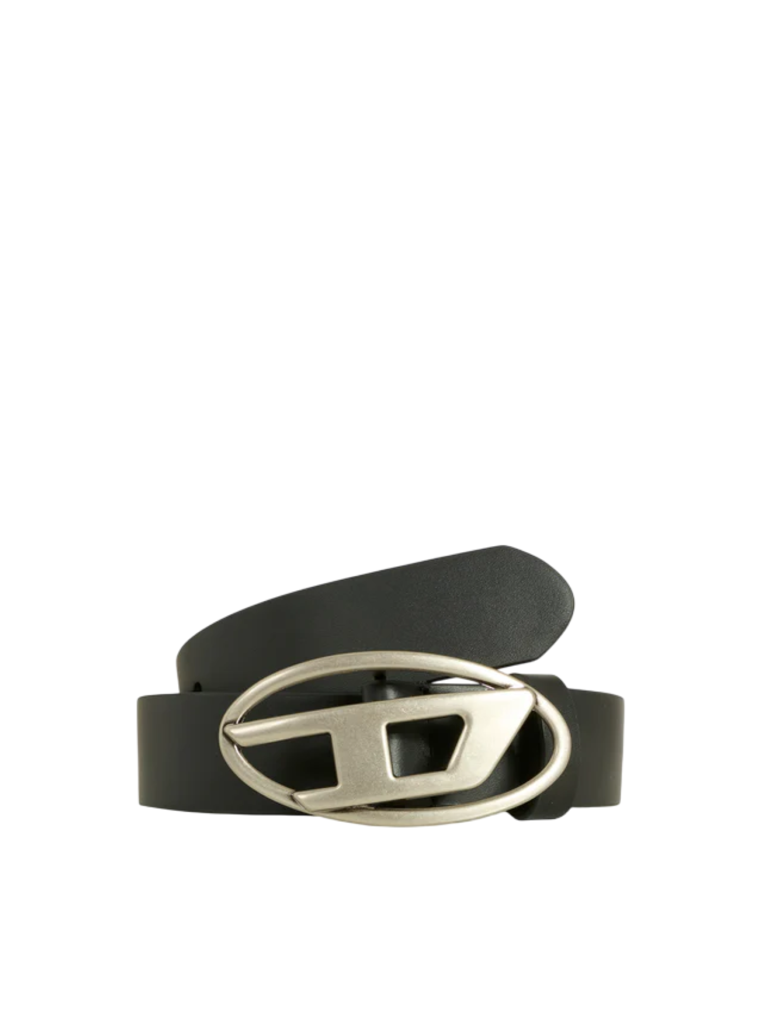 Diesel cintura in pelle h3 con placca logo nero argento J01226-KXBLR K900 DIESEL