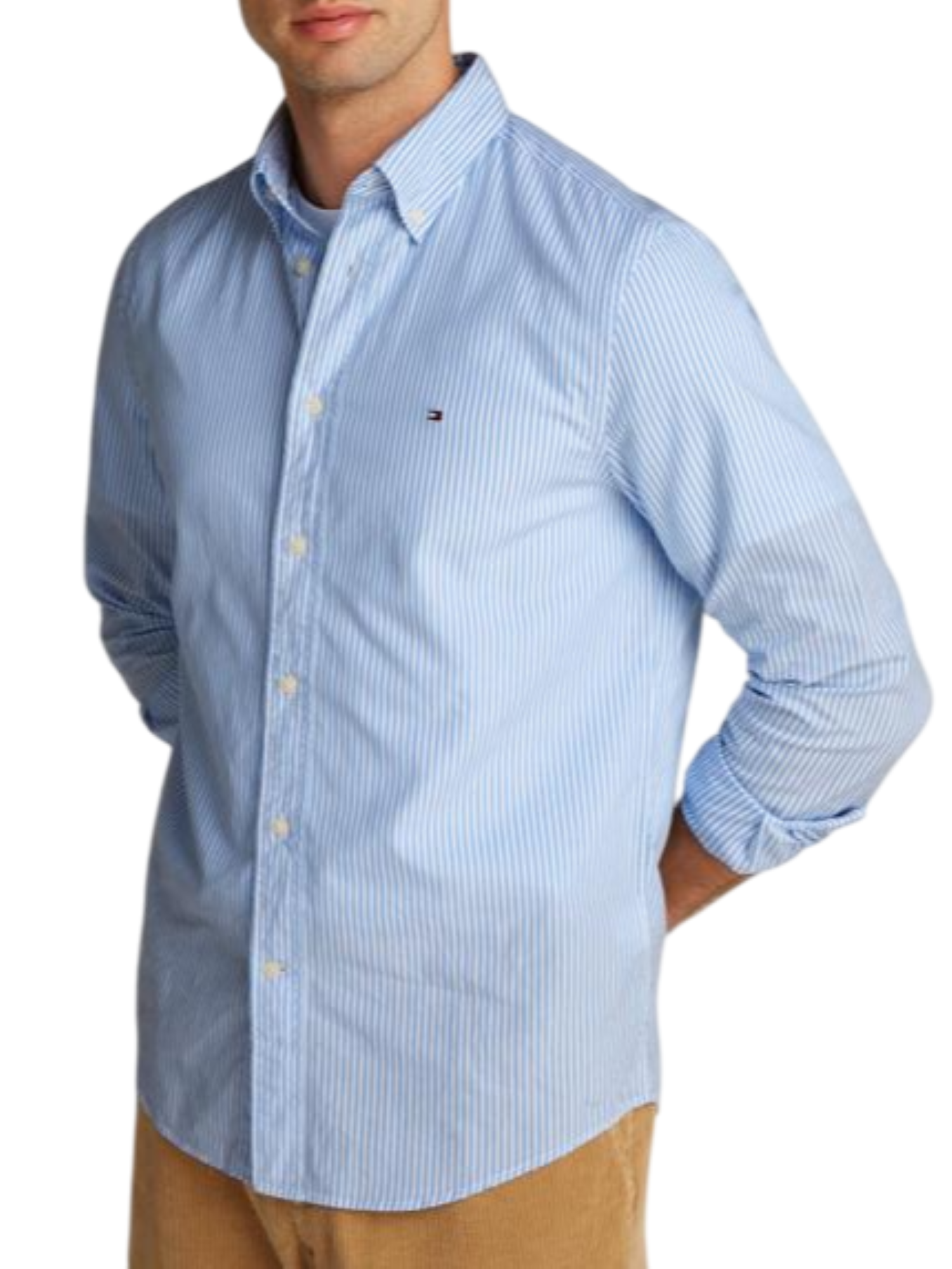 Tommy Hilfiger camicia manica lunga a righe blu bianco MW0MW375490 0A5 Tommy Hilfiger