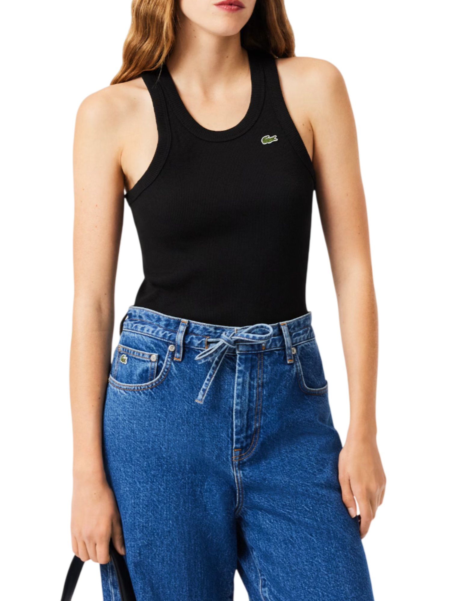 Lacoste canotta a costine donna nero TF5388 031 LACOSTE