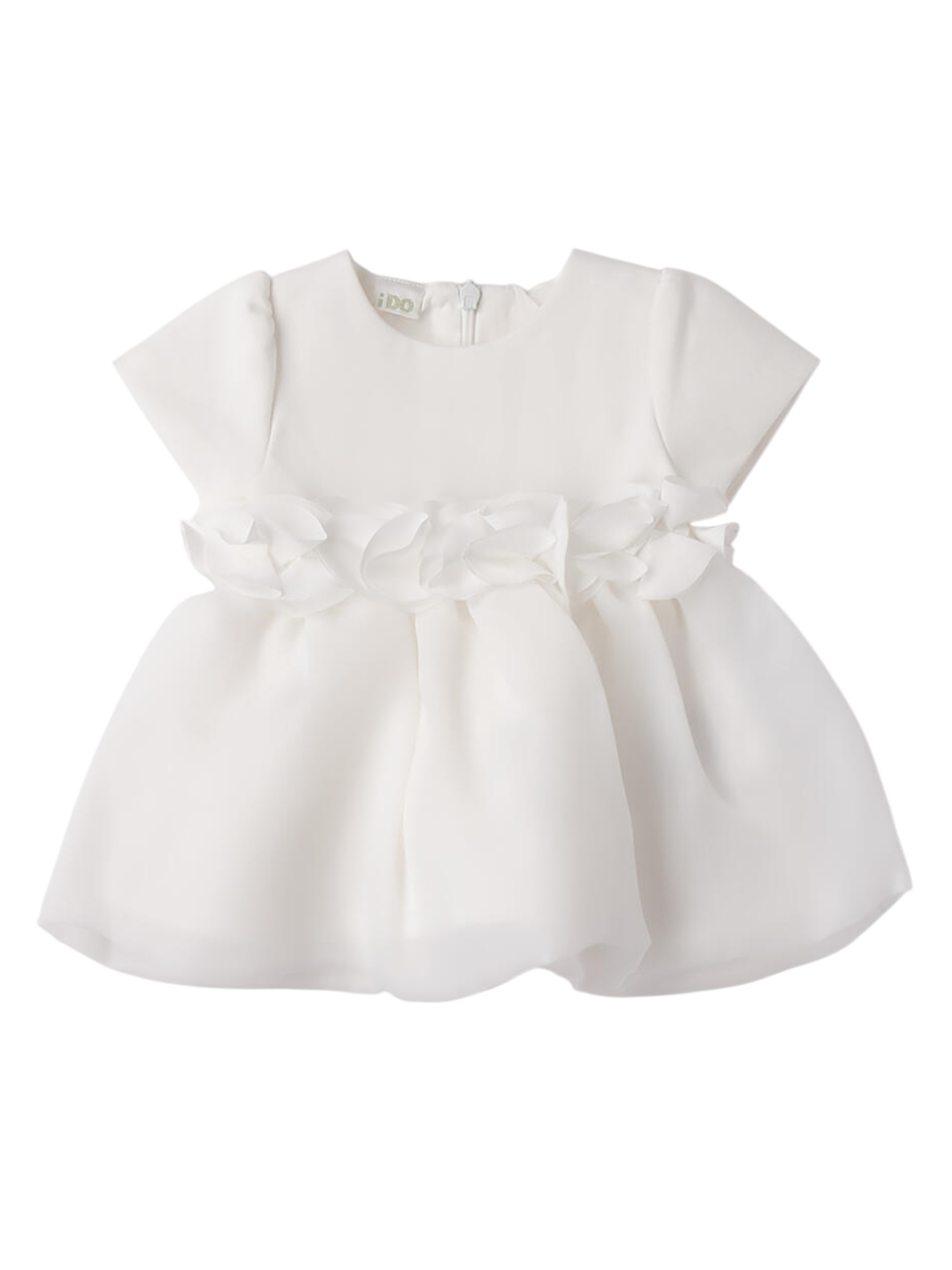 iDo abito cerimonia neonata con fiori bianco 4F096 0112 iDO