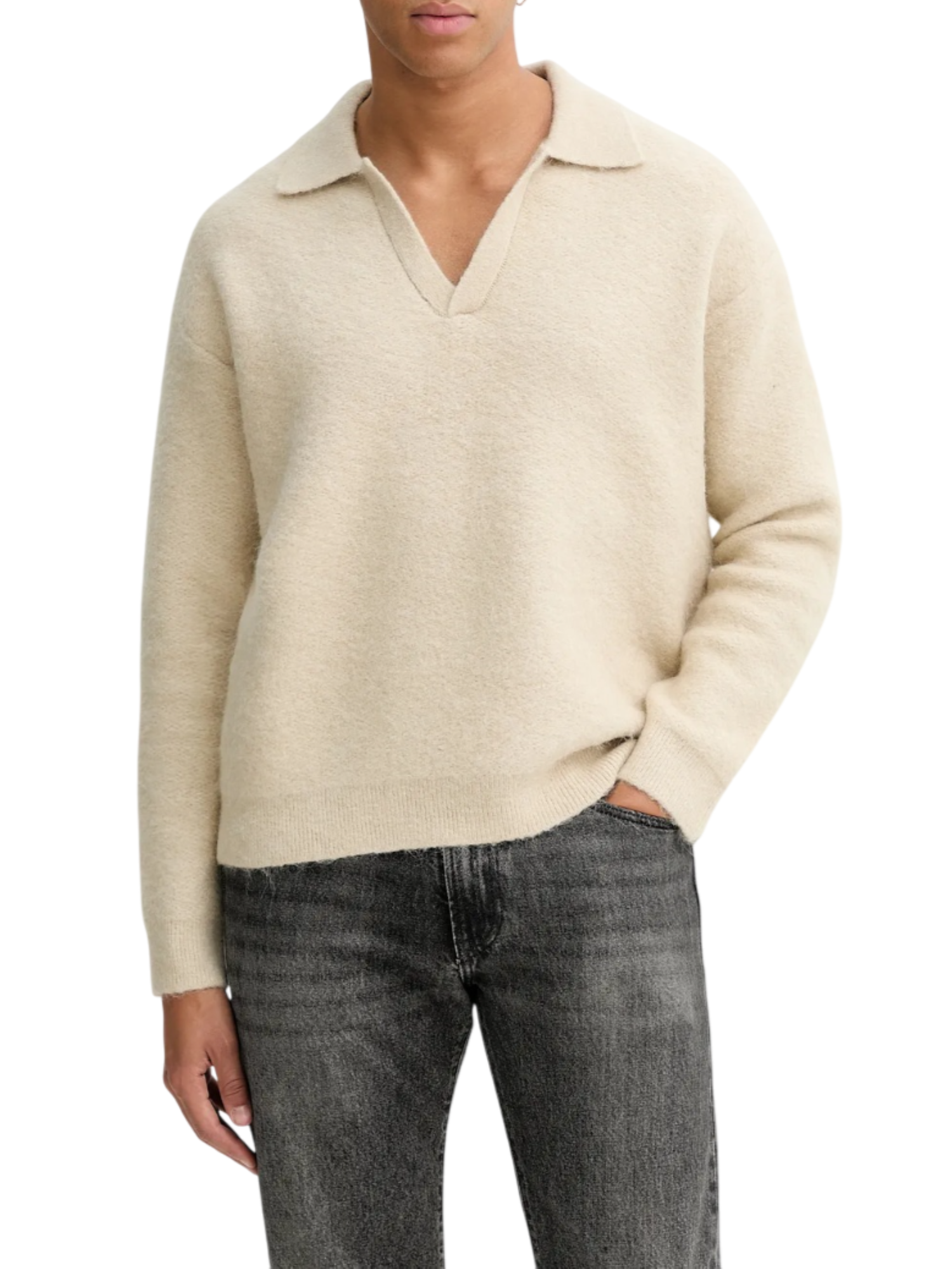 Calvin Klein maglia uomo misto alpaca beige LV04LD307G PD7 Calvin Klein