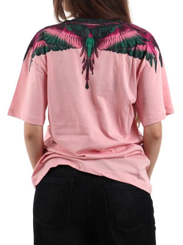 County of Milan T-shirt donna con stampa iconica rosa CM30001 ROSA-FUCSIA WINGS COUNTY OF MILAN