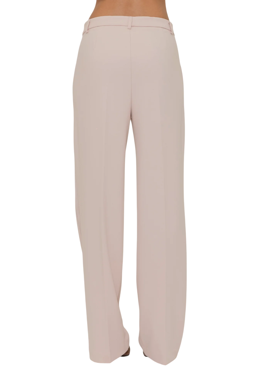 Vicolo pantaloni gamba dritta con banda satin rosa cipria TD0077 CIPRIA VICOLO
