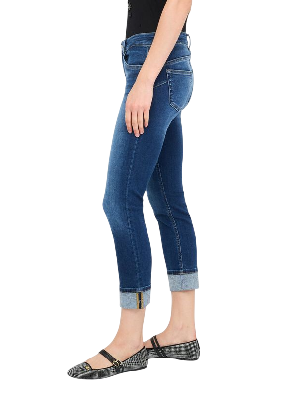 Liu Jo jeans Monroe skinny con risvolto gioiello lavaggio blu UF5006D4615 78539 LIU JO