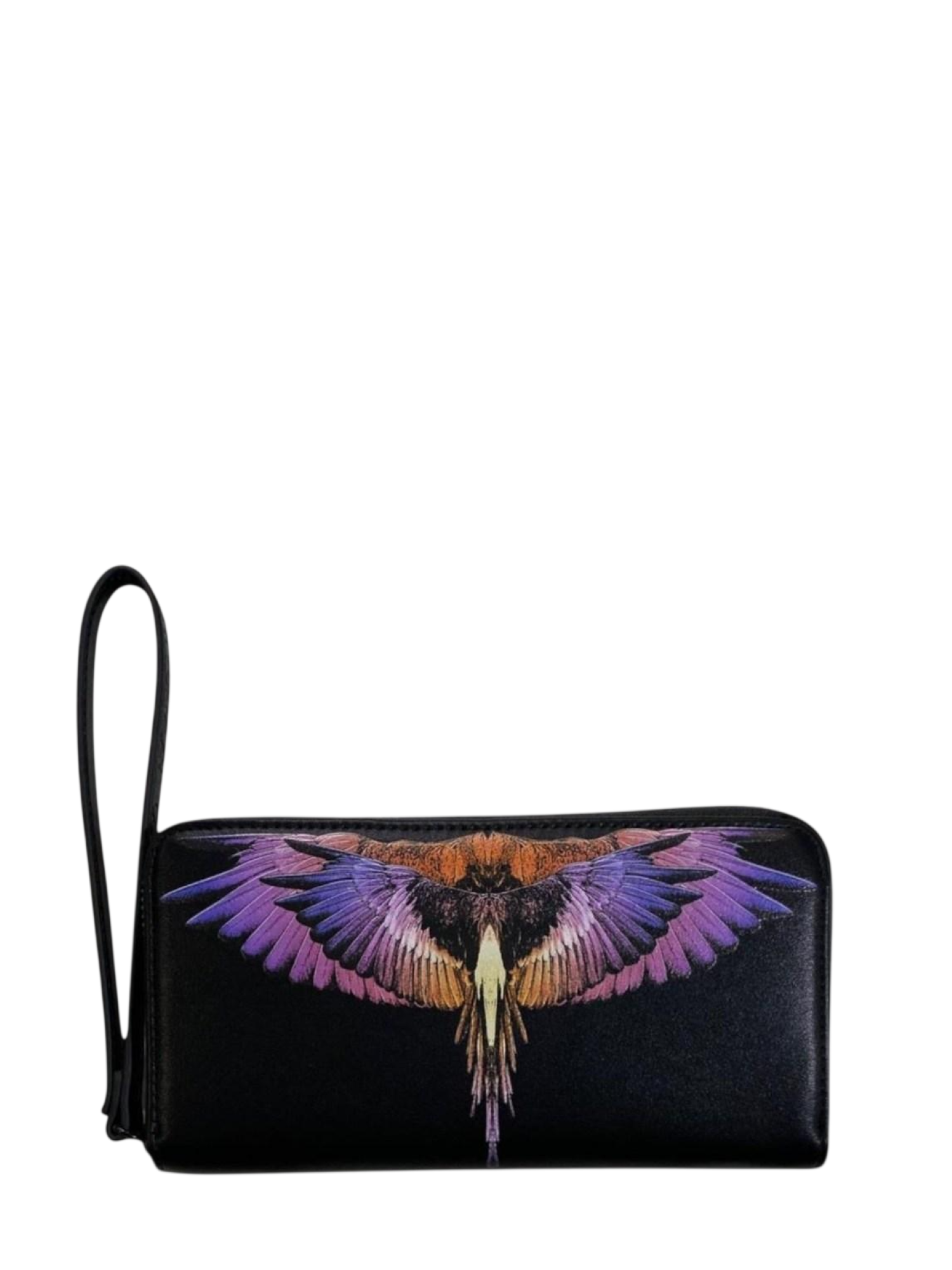 County of Milan portafogli uomo in ecopelle con stampa iconica nero COMAS260383 BLACK-ORANGE WINGS COUNTY OF MILAN