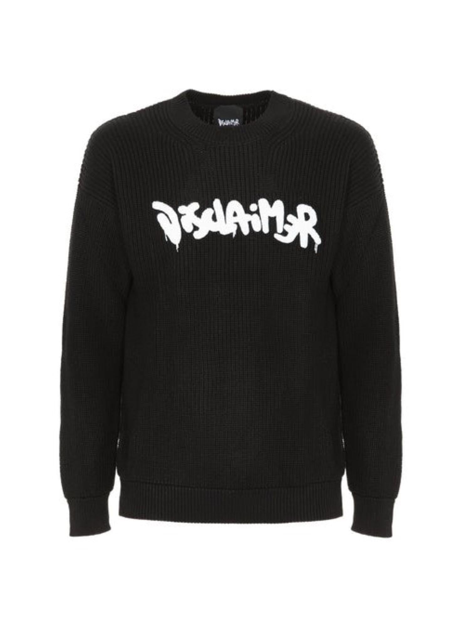 Disclaimer maglia a costine con logo nero 54546 NERO DISCLAIMER