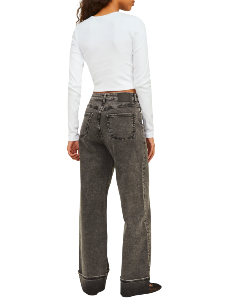 Jjxx T-shirt manica lunga a costine bianco 12200402 BRIGHT WHITE JJXX