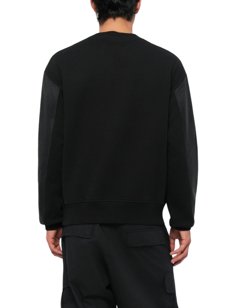 Karl Lagerfeld Jeans felpa uomo in tessuto bimateriale nero A4M20027 999 KARL LAGERFELD