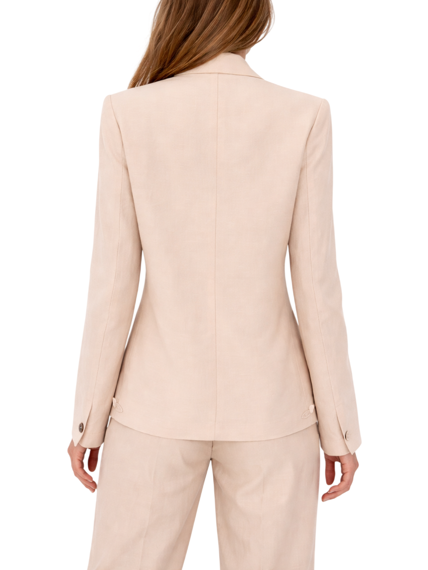 Blugirl giacca misto lino con ricami floreali rosa cipria RA6092TM823 P9545 BLUGIRL