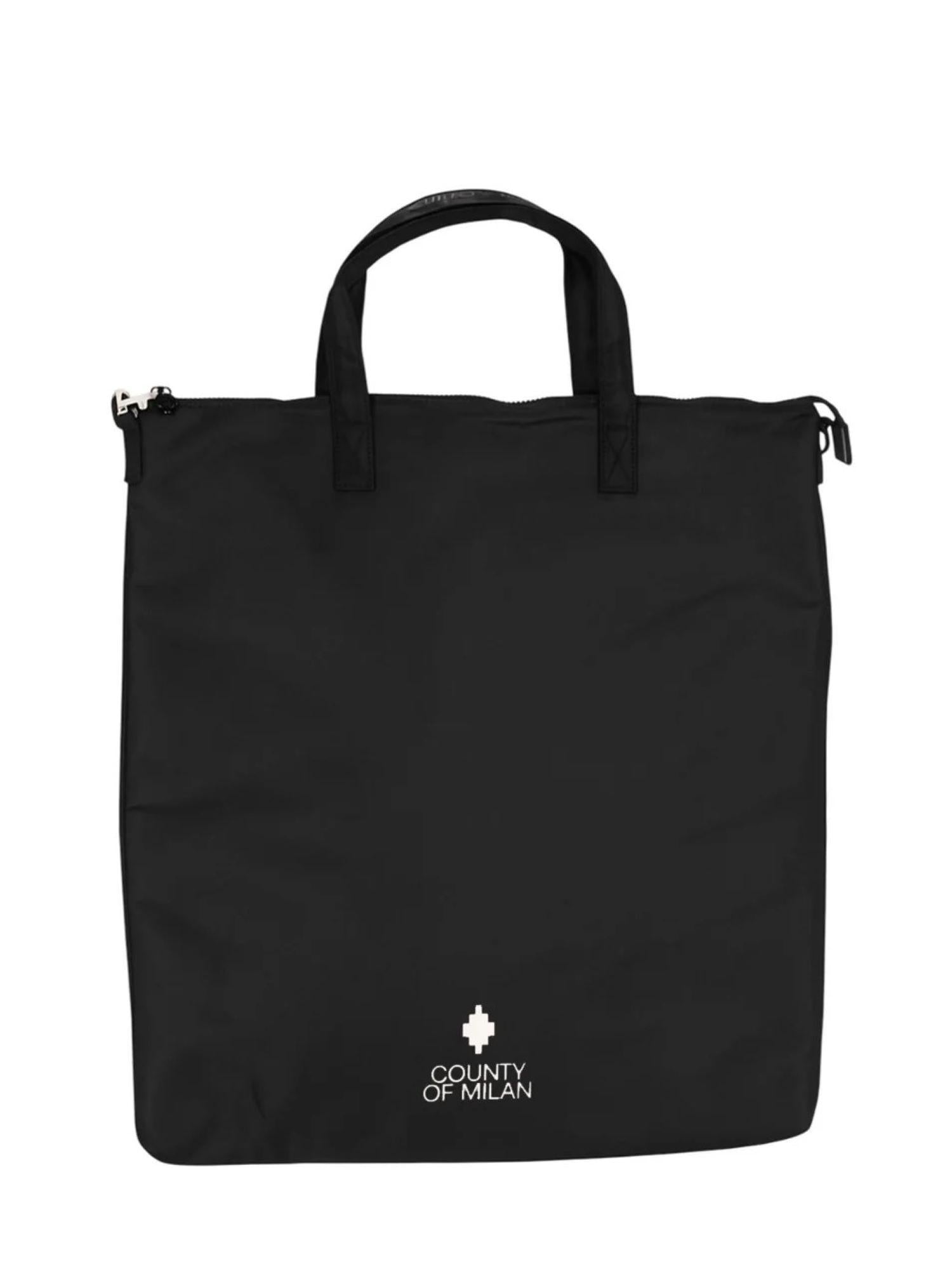 County of Milan borsa tote in nylon nero COMAF250120 NERO-BIANCO COUNTY OF MILAN