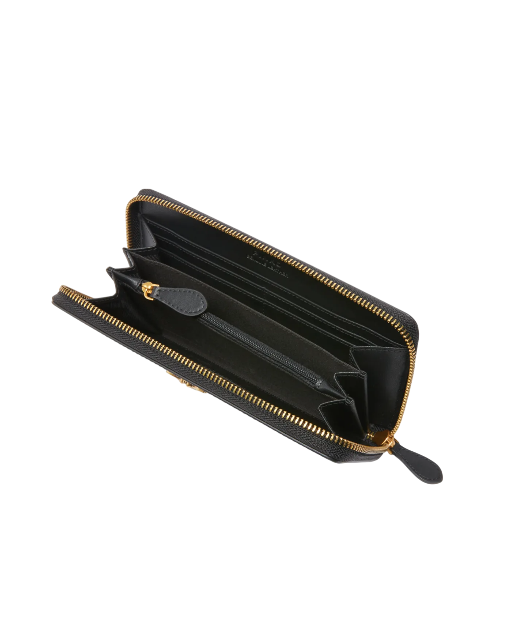 Pinko portafogli Ryder con zip in pelle liscia nero oro 100250-A0F1 Z99Q PINKO