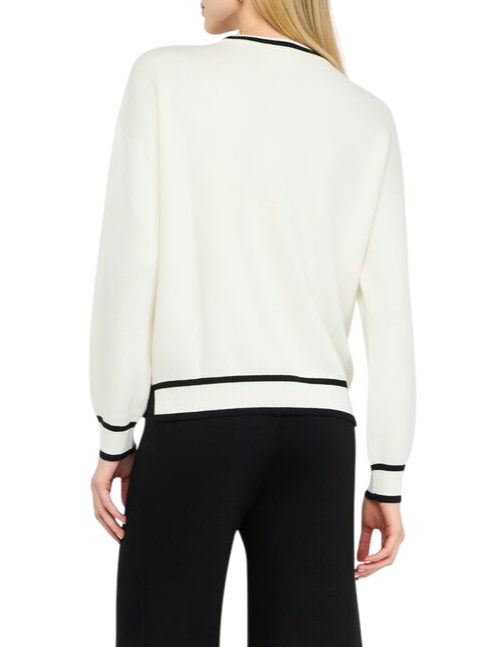 Liu Jo maglia donna con bottoni panna nero TF5230MS59L 03N76 LIU JO