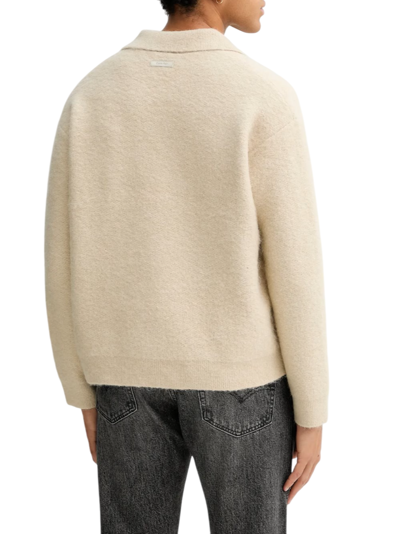 Calvin Klein maglia uomo misto alpaca beige LV04LD307G PD7 Calvin Klein