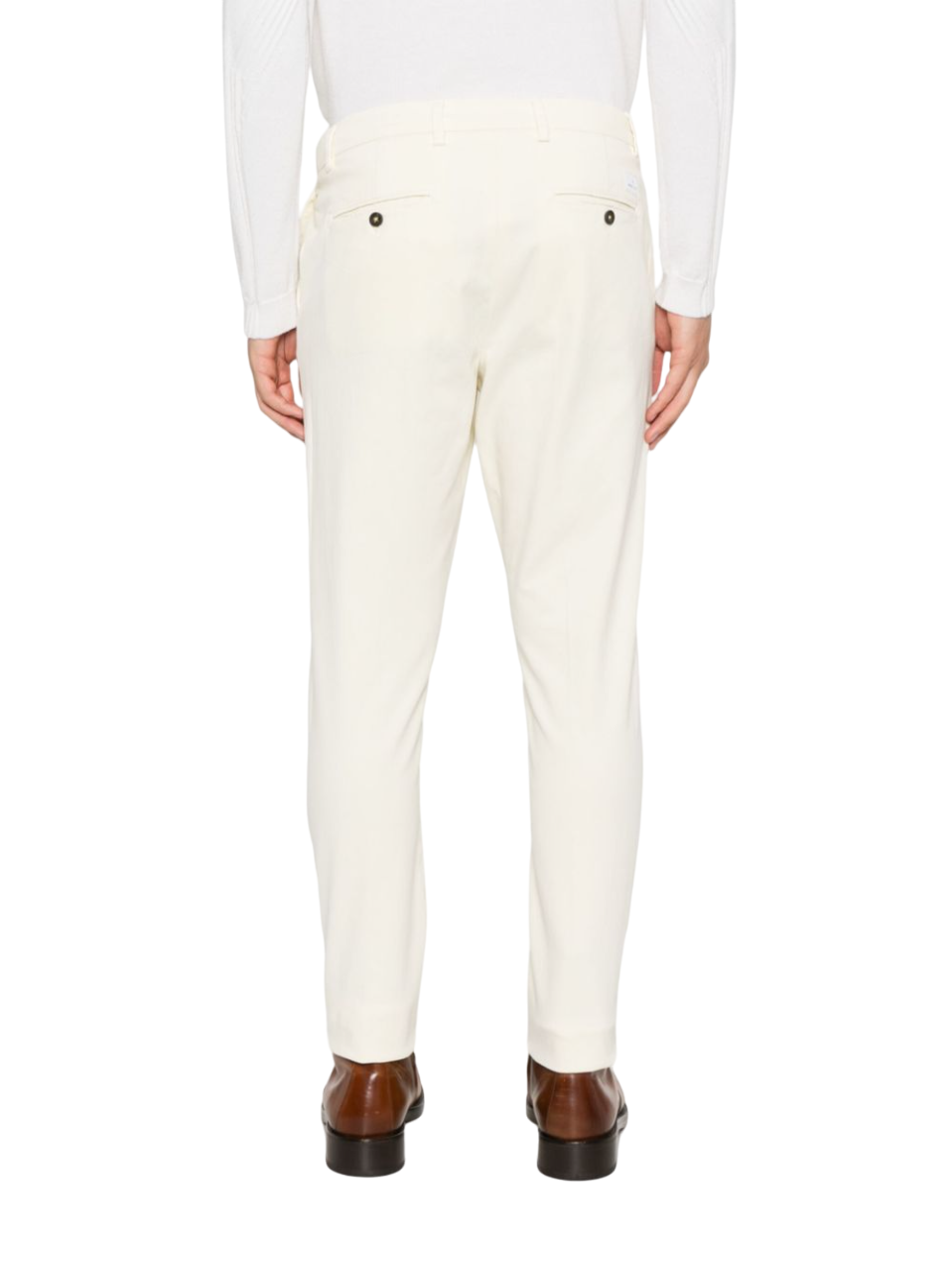 Manuel Ritz pantaloni chino in twill con pinces panna 3732P1428TC-243783 03 MANUEL RITZ