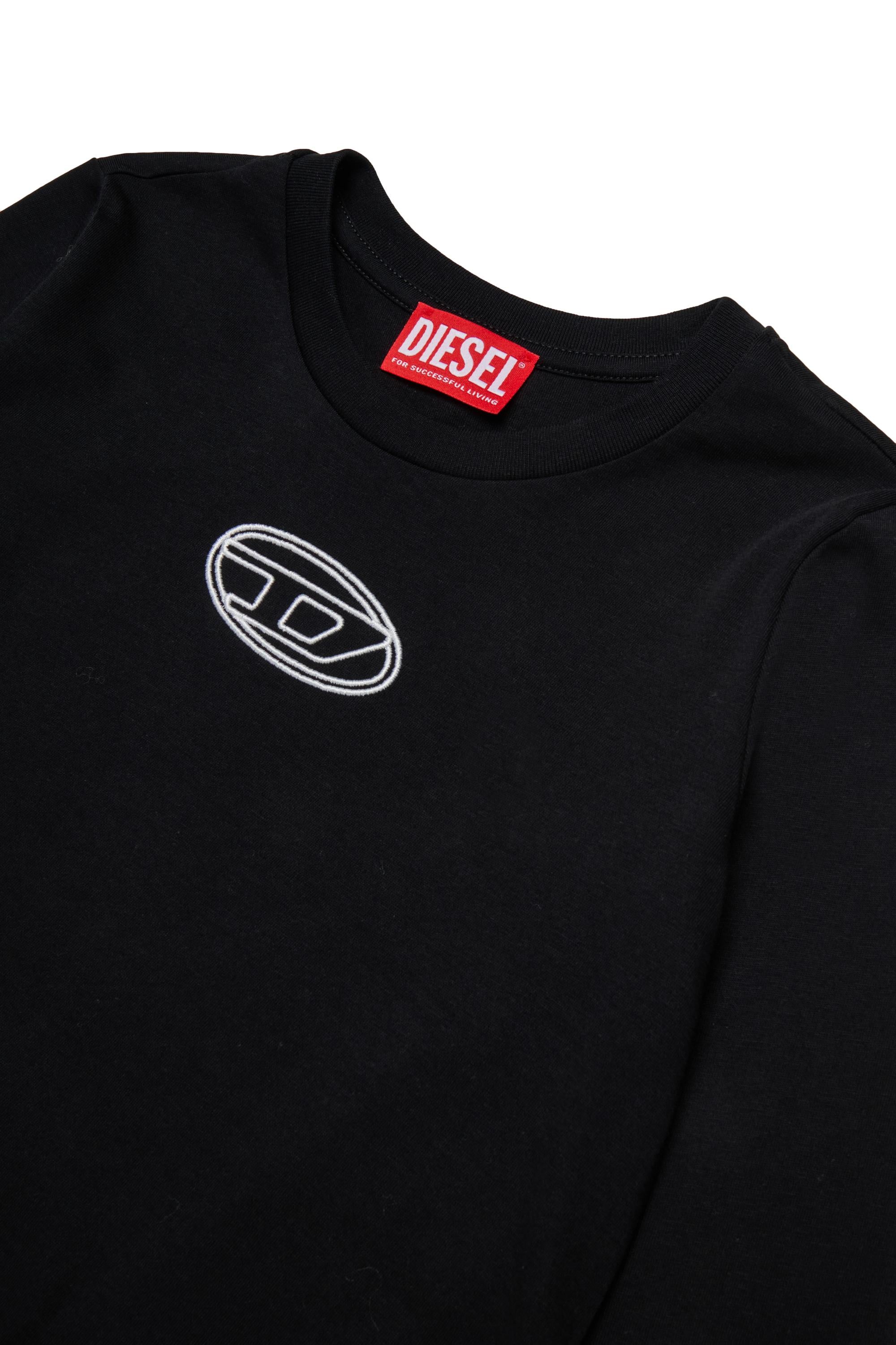 Diesel T-shirt manica lunga in jersey nero J02431-00YI9 K900 DIESEL