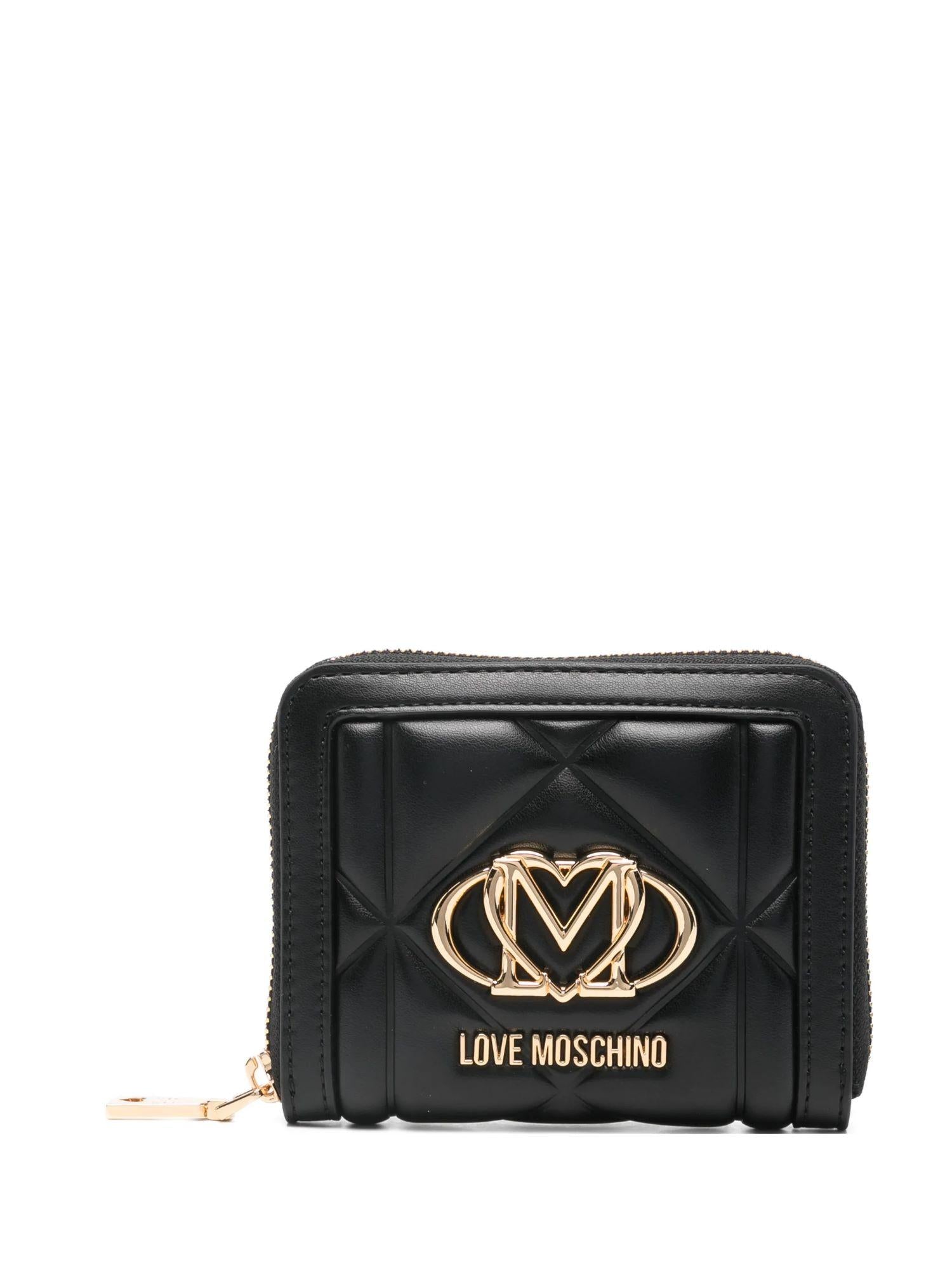 Love Moschino portafogli in ecopelle trapuntata con placca logo nero JC5641PP1O-LC0 000 MOSCHINO LOVE