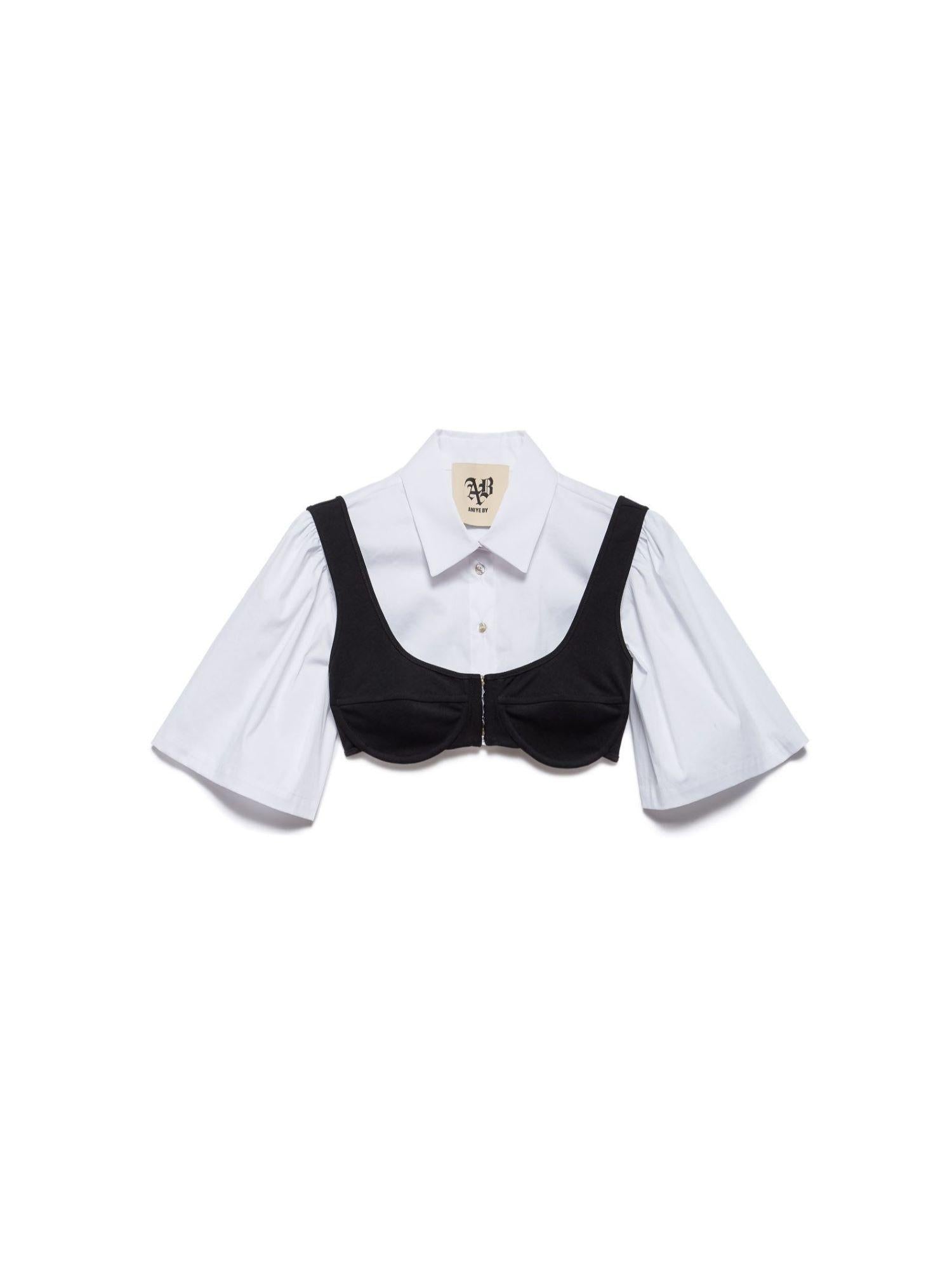 Aniye By top crop Sandy simil camicia bianco nero 185043 02485 ANIYE BY