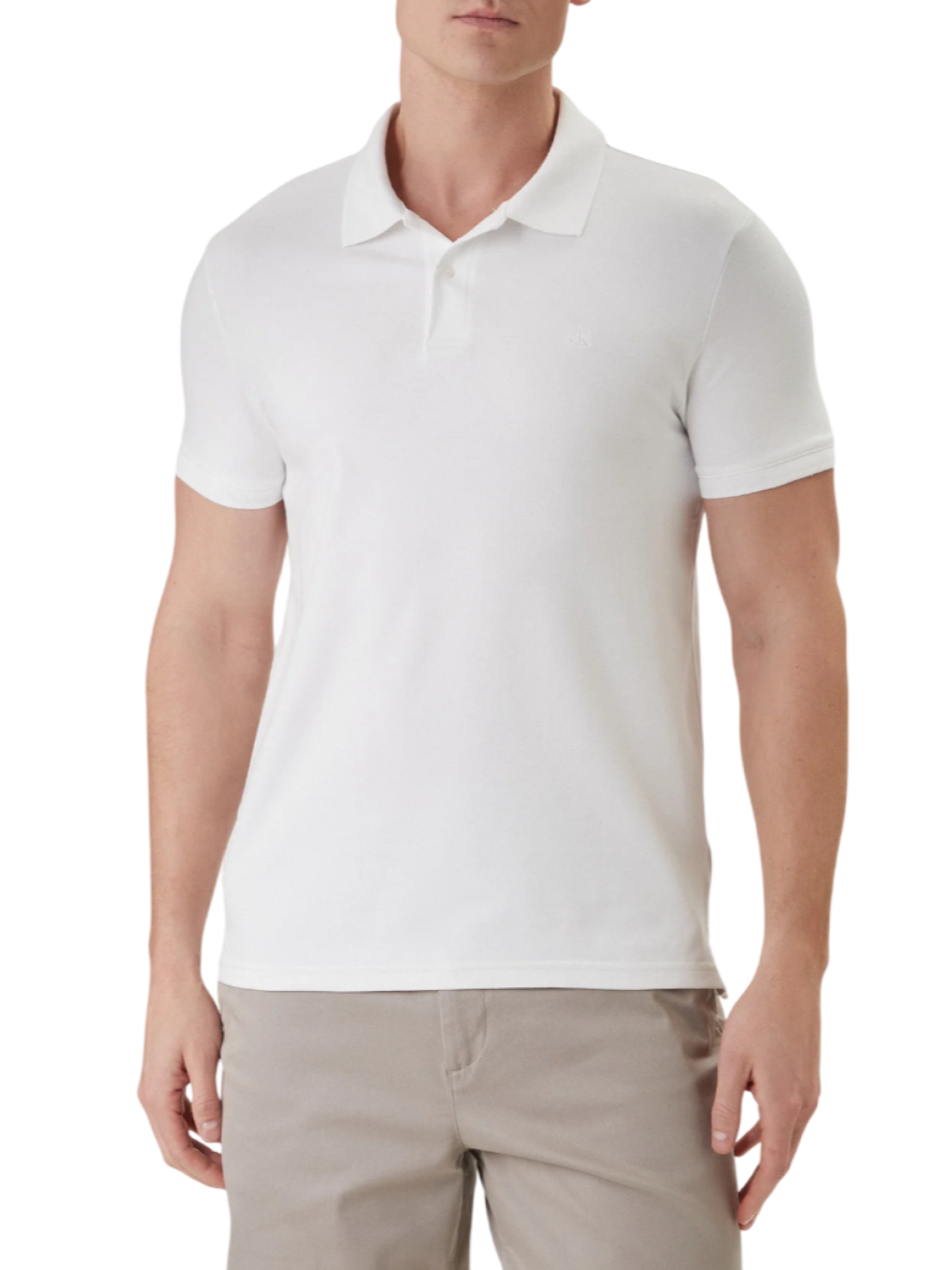 Calvin Klein polo uomo manica corta slim bianco LV04LC254G YAF Calvin Klein