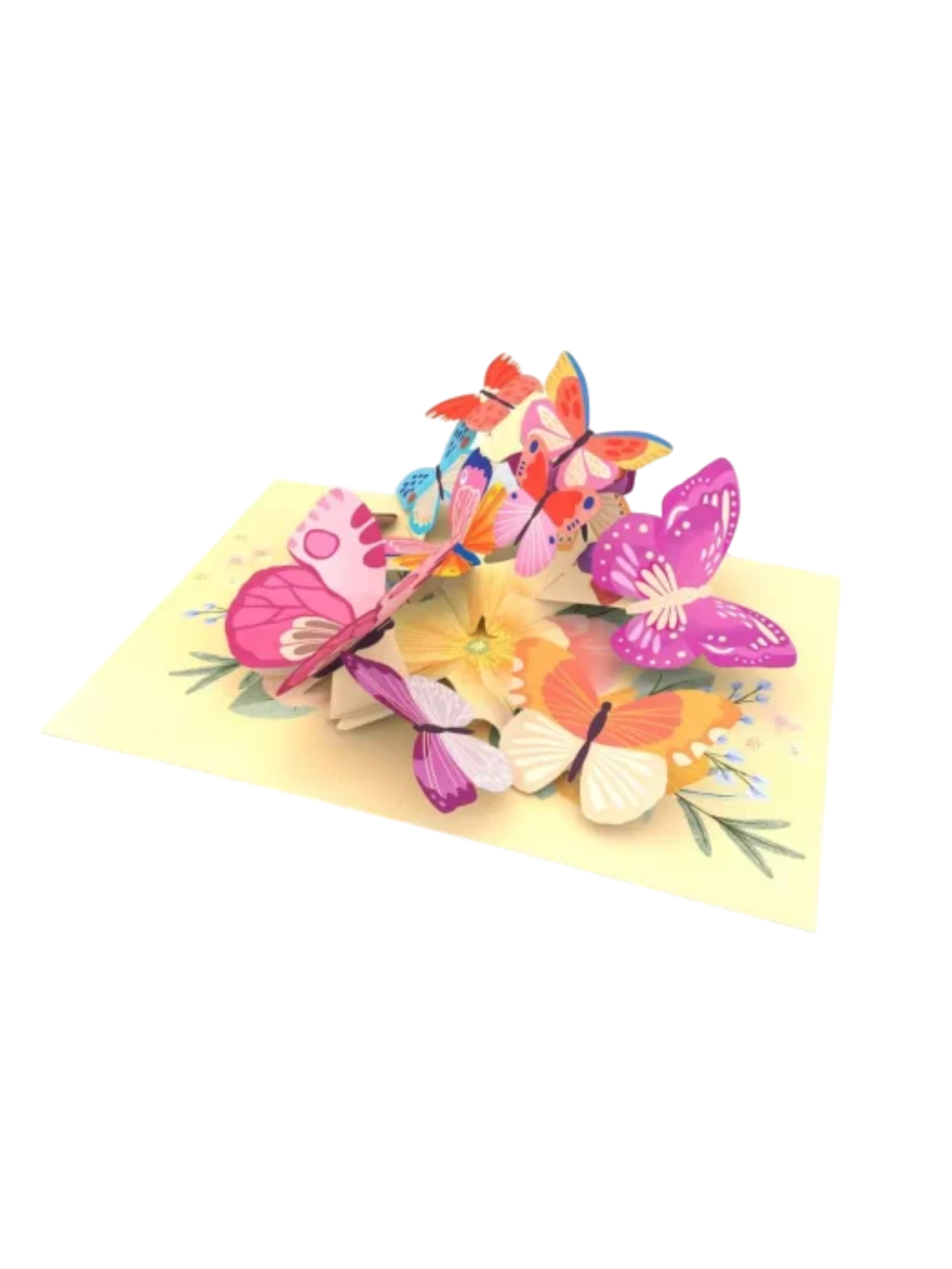 Origamo biglietto di auguri handmade con farfalle KP055 COLORFUL BUTTERFLIES ORIGAMO