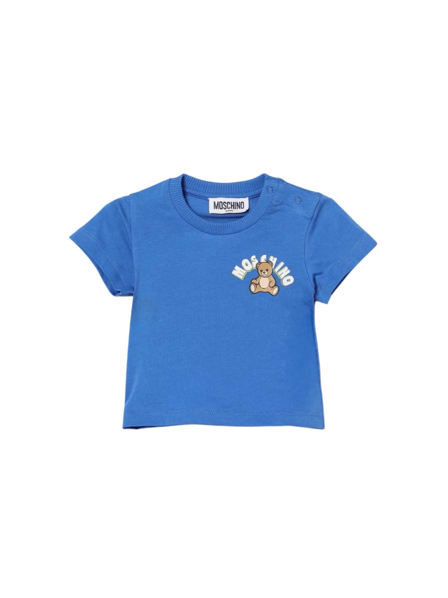 Moschino T-shirt manica corta con orsetto blu MZM047-LAA01 40630 MOSCHINO