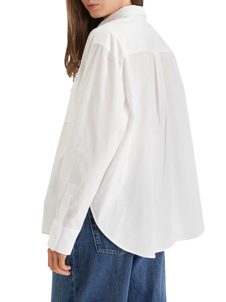 Calvin Klein Jeans camicia donna in cotone manica lunga bianco LV047F102G YAA Calvin Klein Jeans