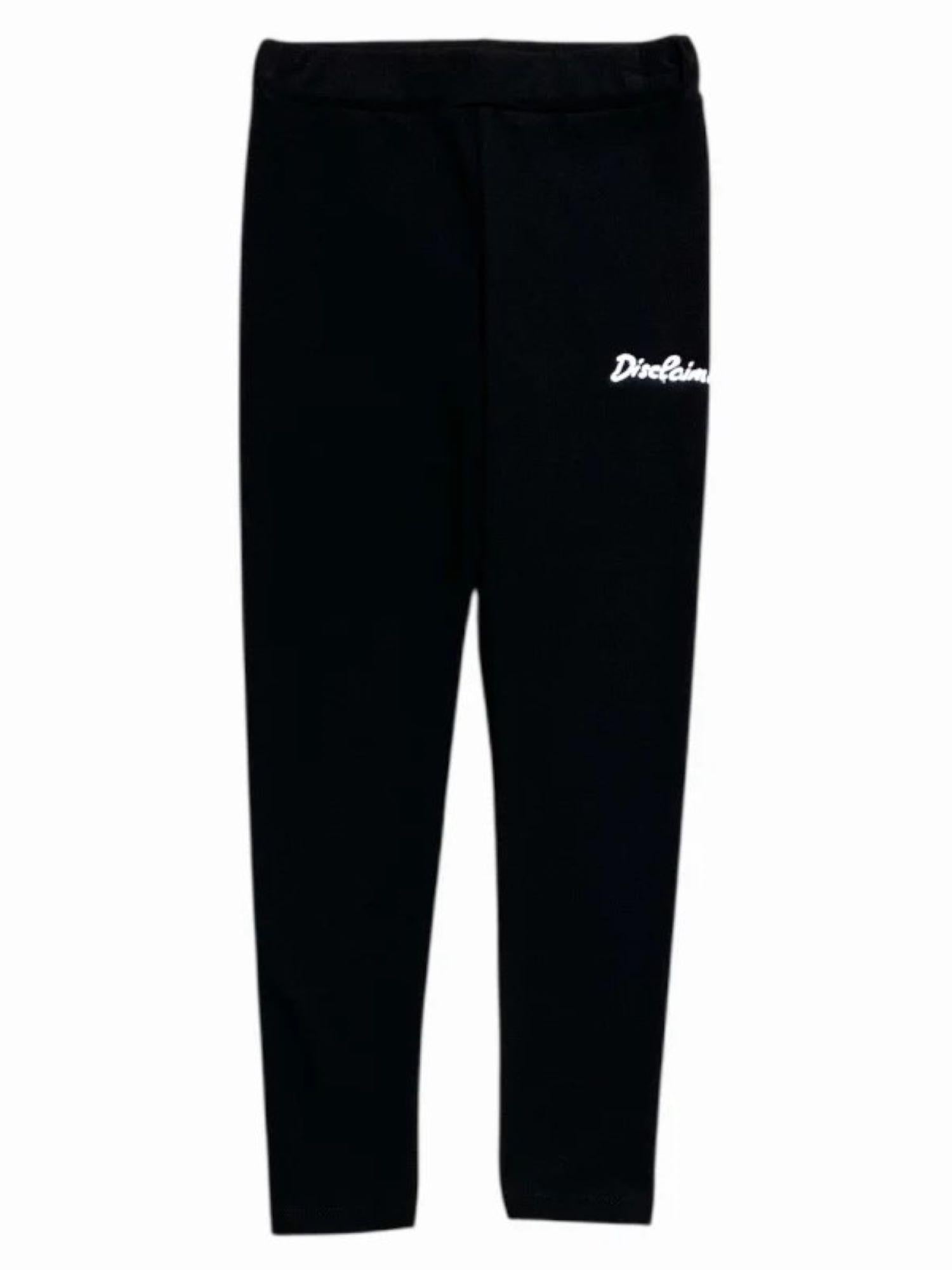 Disclaimer leggings bambina con logo nero 58707 NERO DISCLAIMER