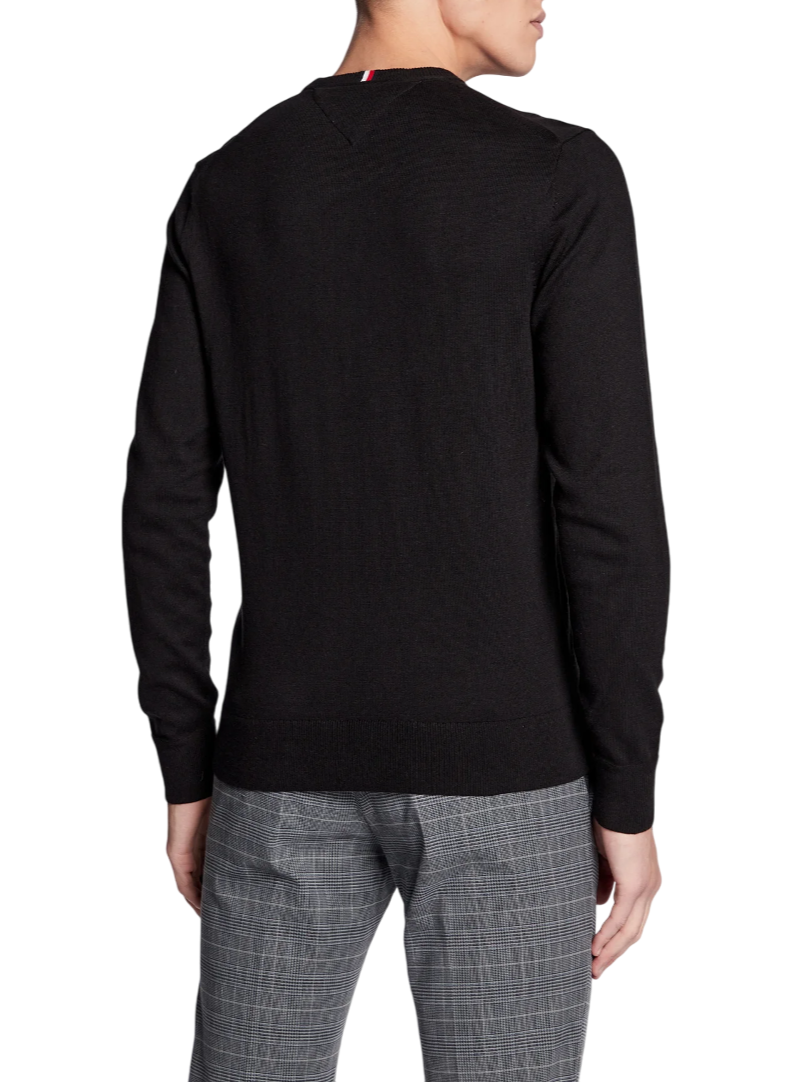 Tommy Hilfiger maglia Pima in misto cashmere nero MW0MW28046 BDS Tommy Hilfiger