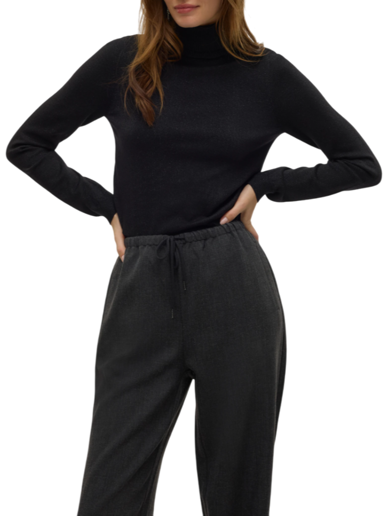 Vero Moda maglia dolcevita donna in lurex nero 10317985 BLACK-W.DTM LUREX VERO MODA