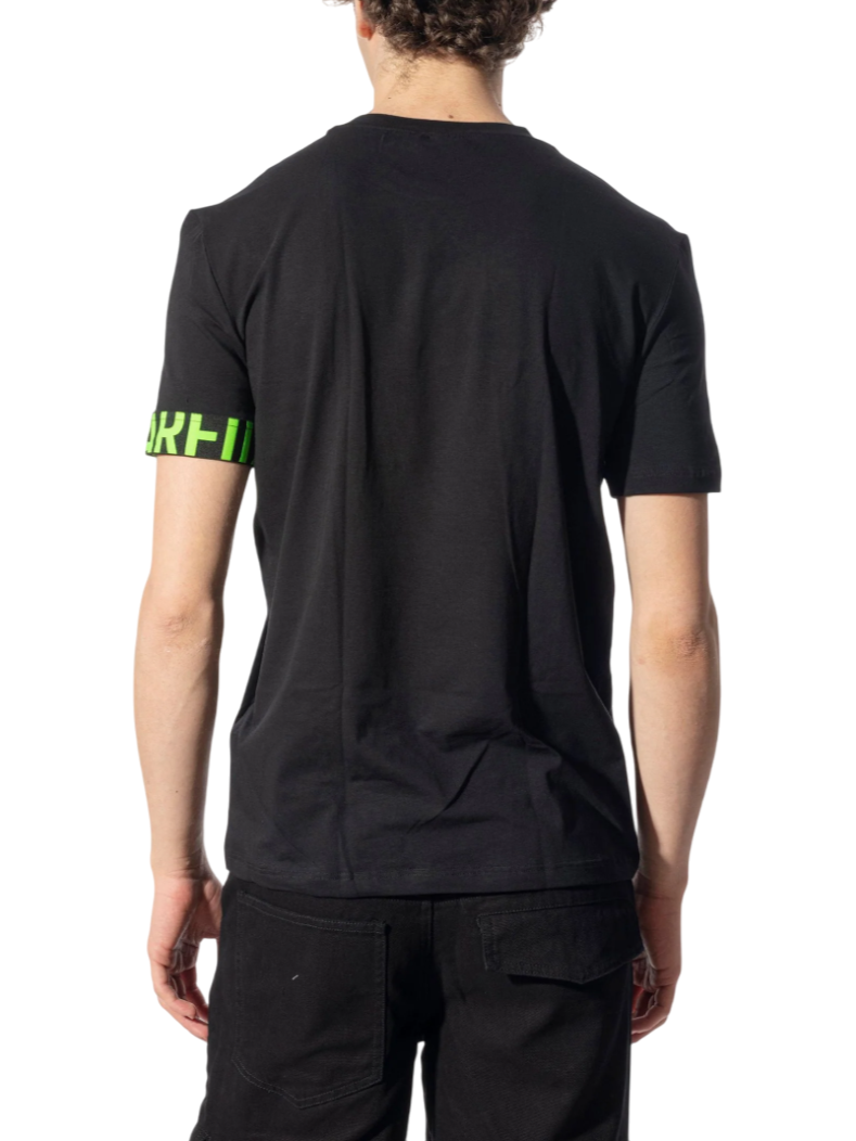 Dsquared2 T-shirt manica corta con banda logata nero verde fluo D9M3S5770 BLACK-FLUO GREEN DSQUARED2