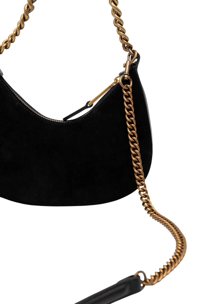 Kurt Geiger borsa a spalla Chelsea in suede nero 4354600209 NERO KURT GEIGER