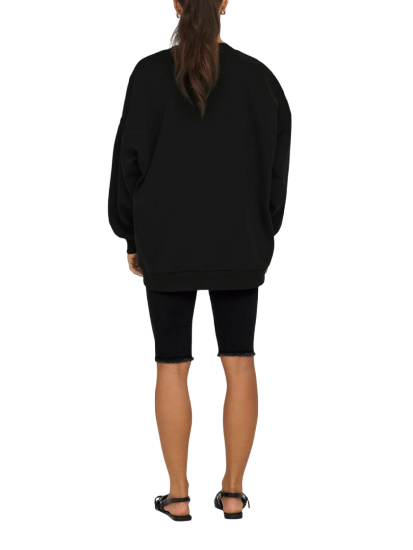 Only felpa girocollo daze nera 15335172 BLACK ONLY