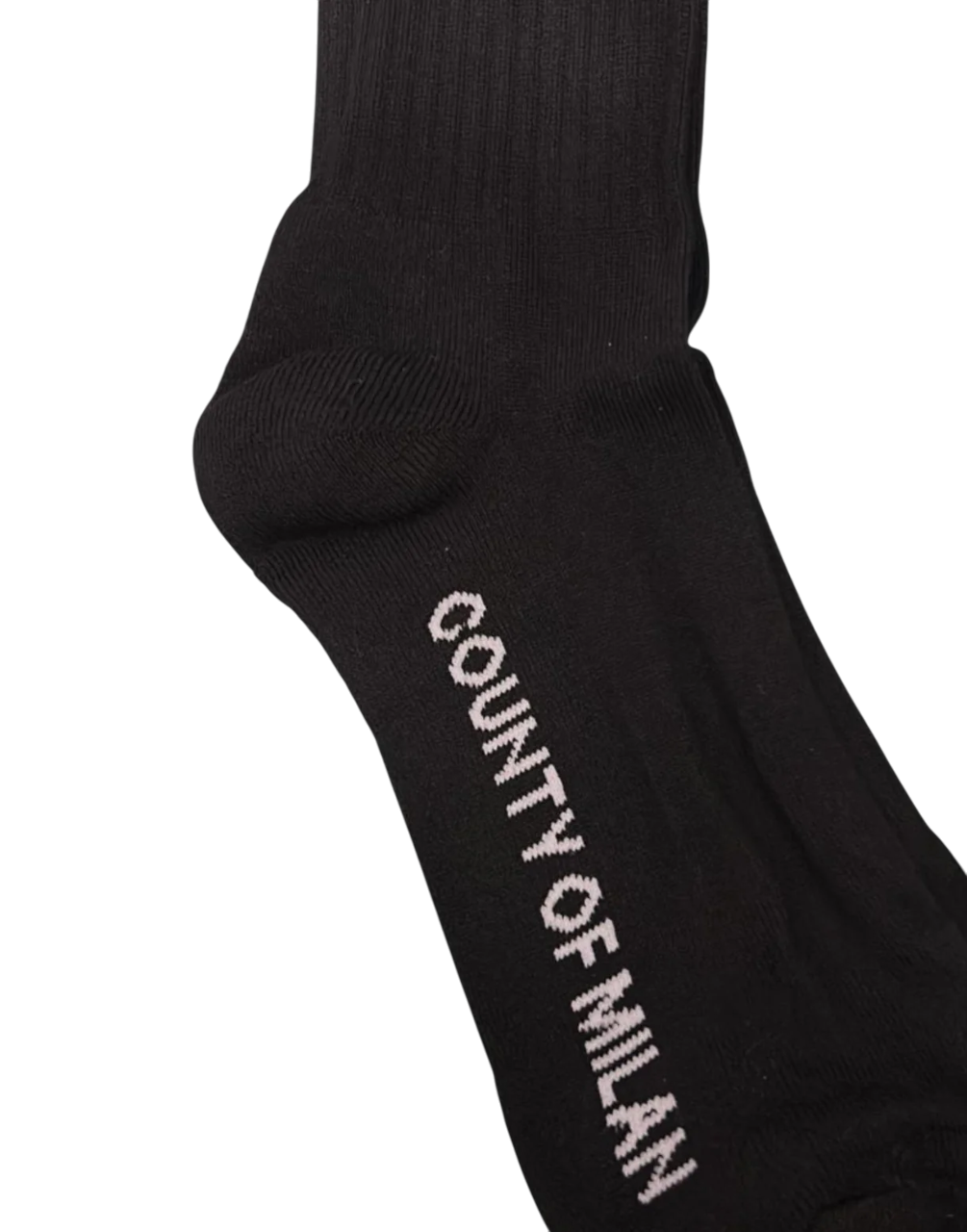 County of Milan calzini uomo con logo nero COMAF250210 NERO-BIANCO COUNTY OF MILAN